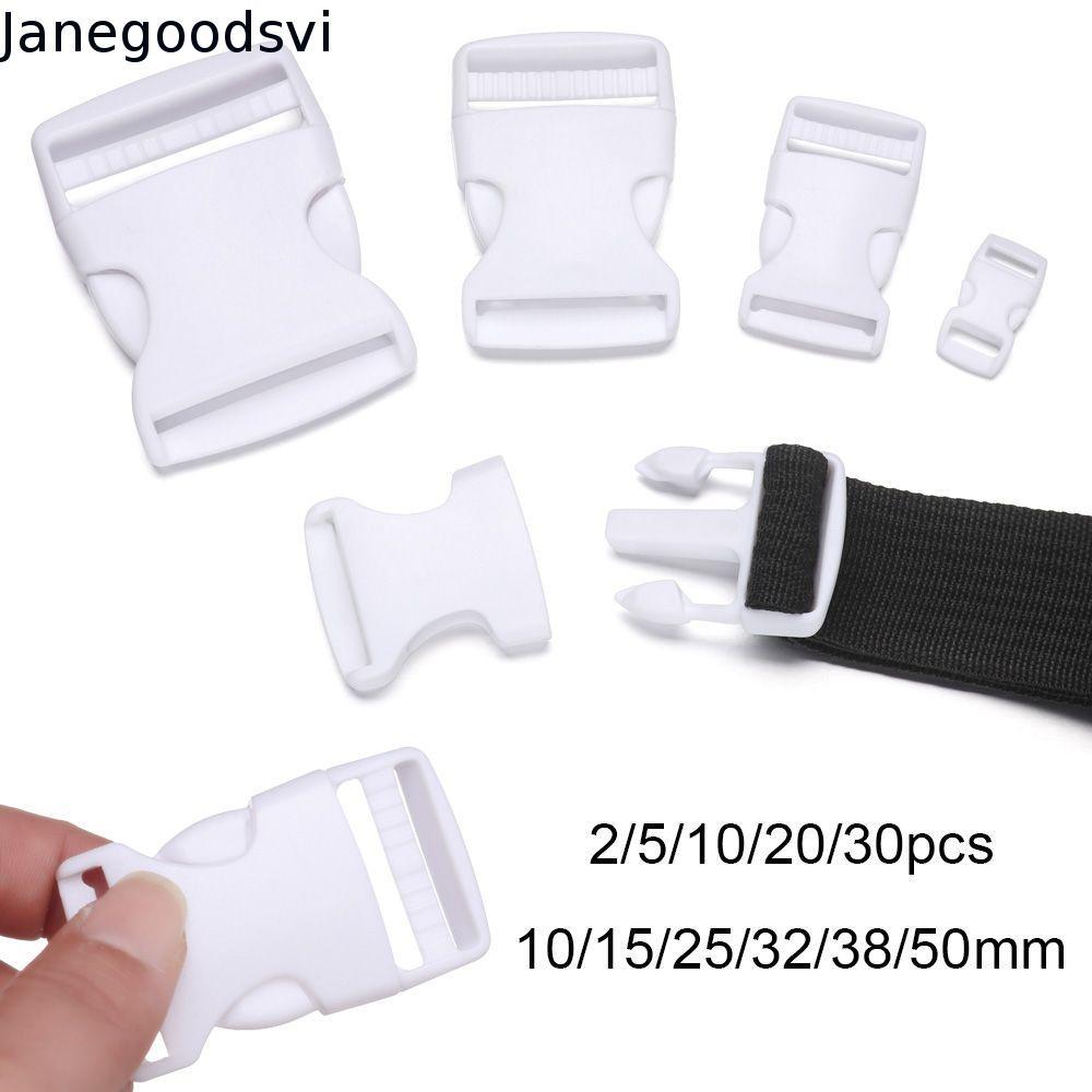 JANEGOODSVI 2/5/10/20/30pcs Fivela Curva Plástico Branco Ajustável Trava De Pulseira Paracord De Alta Qualidade