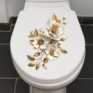 Adesivo de Lótus Fofo para Banheiro, Tampa de Vaso Sanitário, Decorativo, Impermeável, Autoadesivo