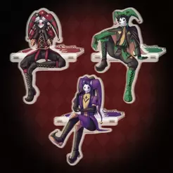 The Freak Circus Postura Sentada Suporte De Acrílico Pierrot Harlequim Figura Exibição Anime Bens Coleção Decoração De M