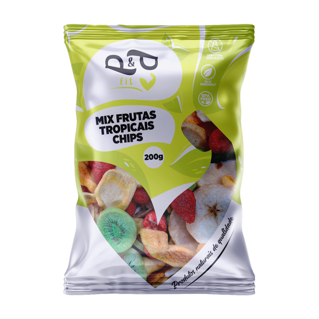 Mix P&P Frutas Tropicais Chips Desidratadas Liofilizadas 200g em Oferta na Shopee