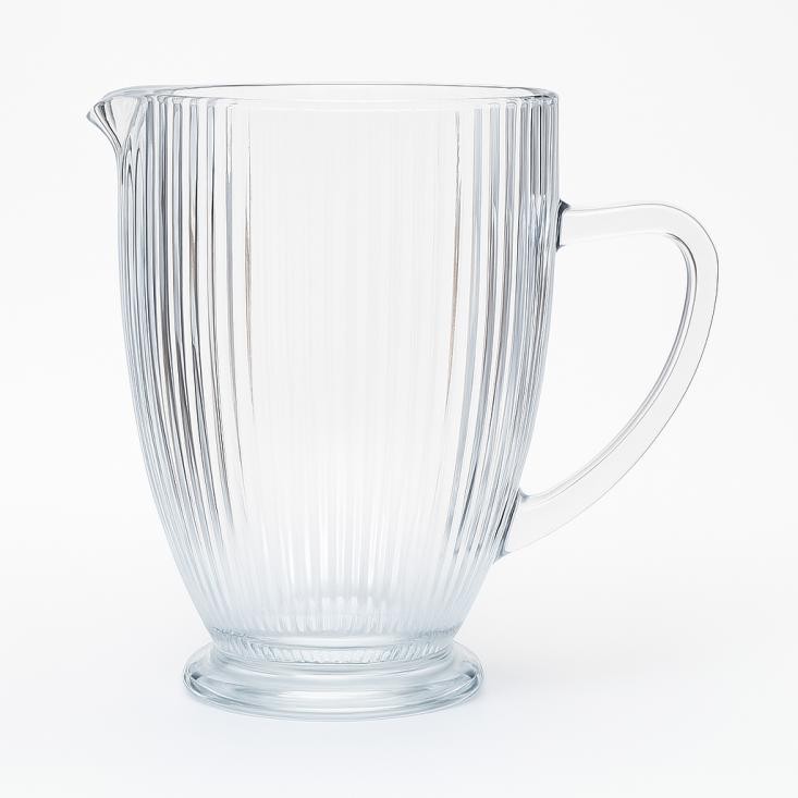 Jarra de Vidro Canelado Resistente Sofia 1,3 Litros Agua Sucos Drinks Bebidas Mesa Posta