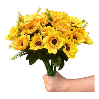 Kit 50 Girassol Artificial Flor 10 Buquês Decoração Realista em Oferta na Shopee