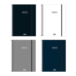 Caderno capa plástica universitário 1x1 80 folhas Neon Cores Masculino Tilibra
