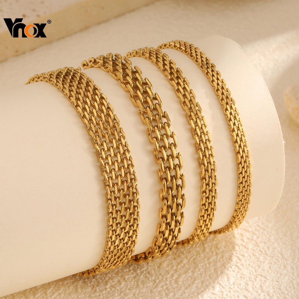 Pulseira De Corrente De Elo De Relógio Vnox Para Mulheres , Pulso À Prova D'água De Aço Inoxidável Dourado Joias De Moda em Oferta na Shopee