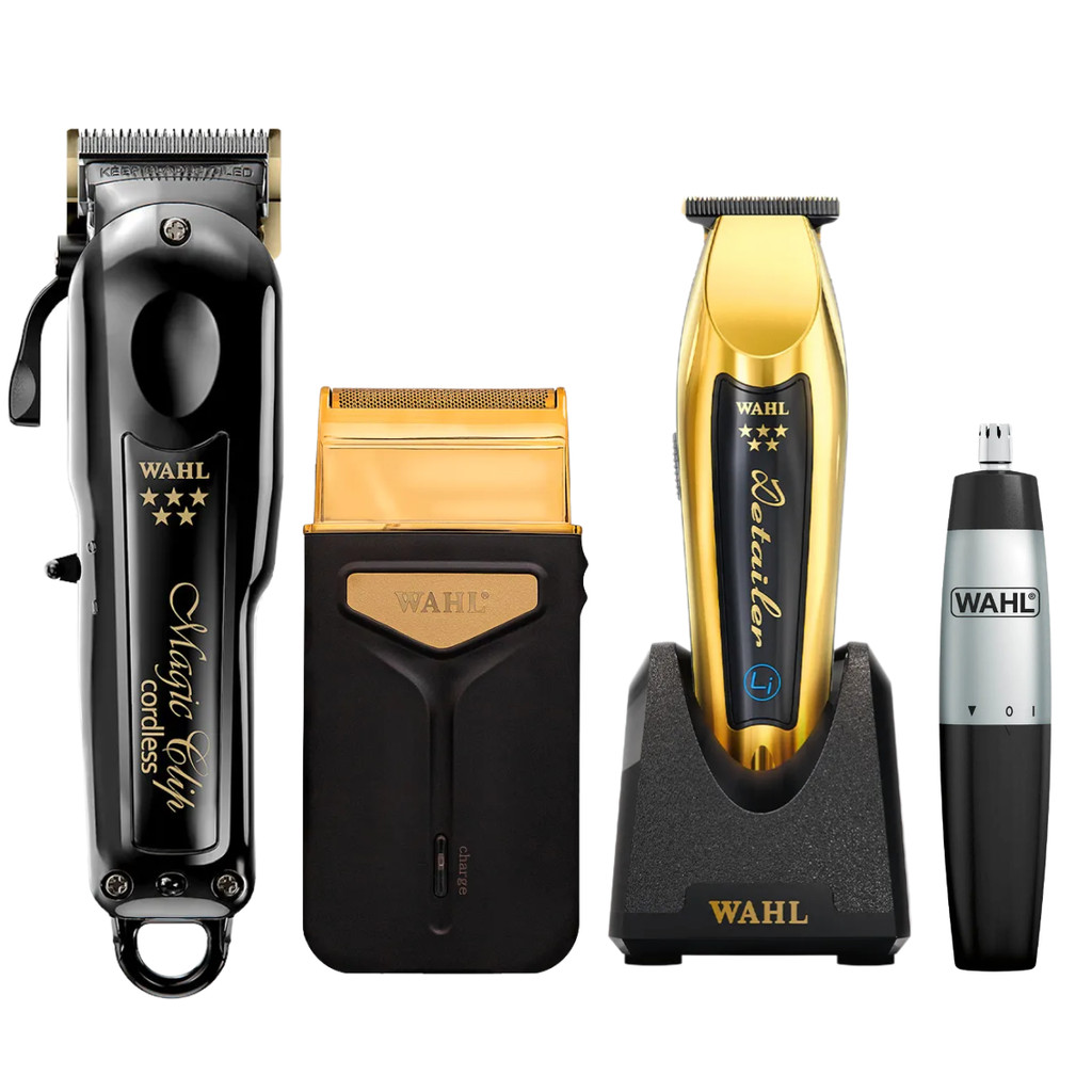 Kit Wahl Profissional Completo Máquina de Corte Acabamento e Aparador de Pelo Bivolt e Sem Fio