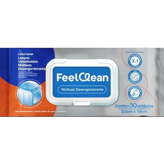Lenços Umedecidos Home Multiuso Feelclean 30 Unidades em Oferta na Shopee