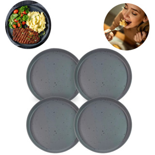 Kit 4 Pratos Mesa Orgânicos Cinza 27cm Elegância Modernidade em Oferta na Shopee