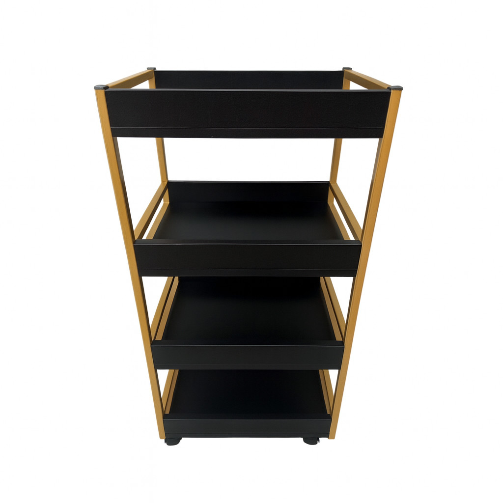 Carrinho Multiuso para Salão, Escritório e Consultório – Estrutura Metálicas 4 Bandejas em Oferta na Shopee