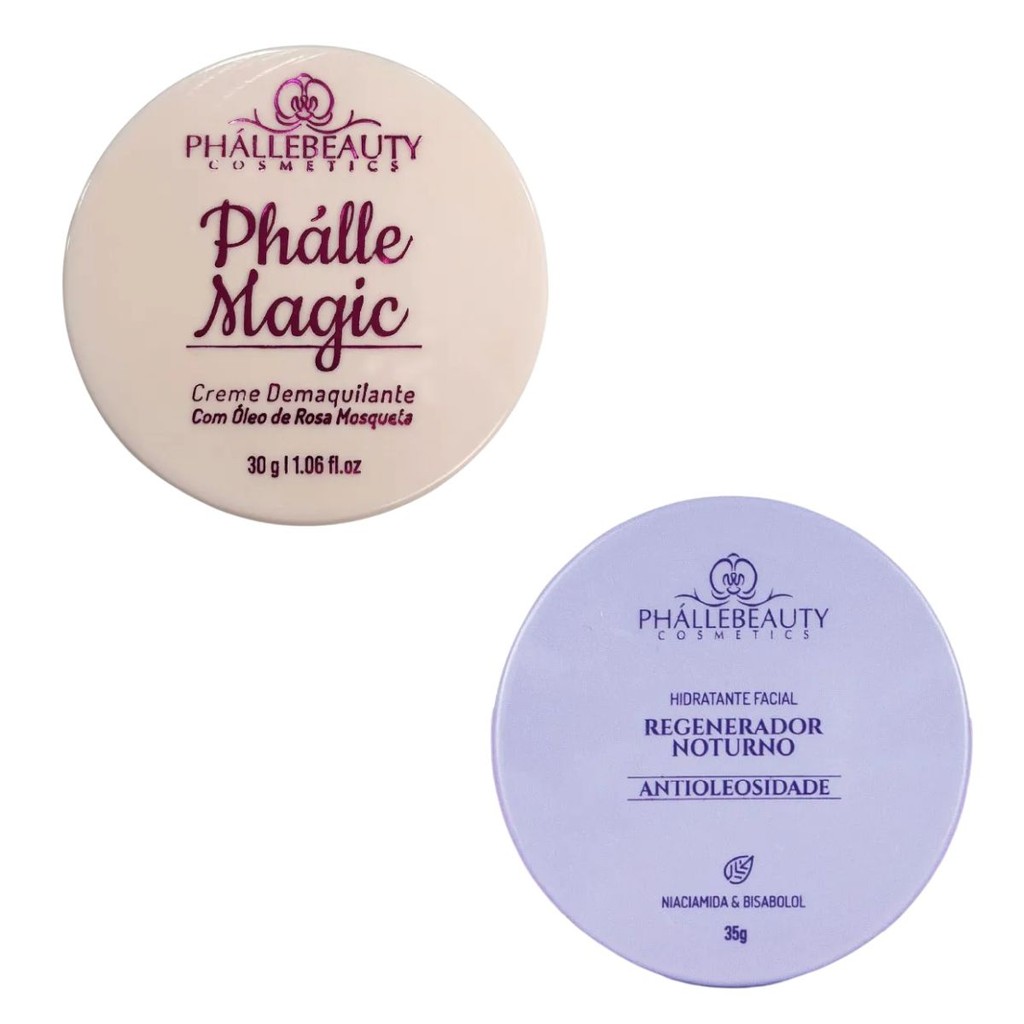 Kit Creme Demaquilante Phalle Magic 30g + Gel Facial Noturno 35g PhalleBeauty | Limpeza e Hidratação Facial