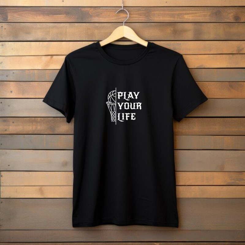 Camiseta Basquete "Play Your Life" Unissex T-shirt Estampado 100% Algodão Básico