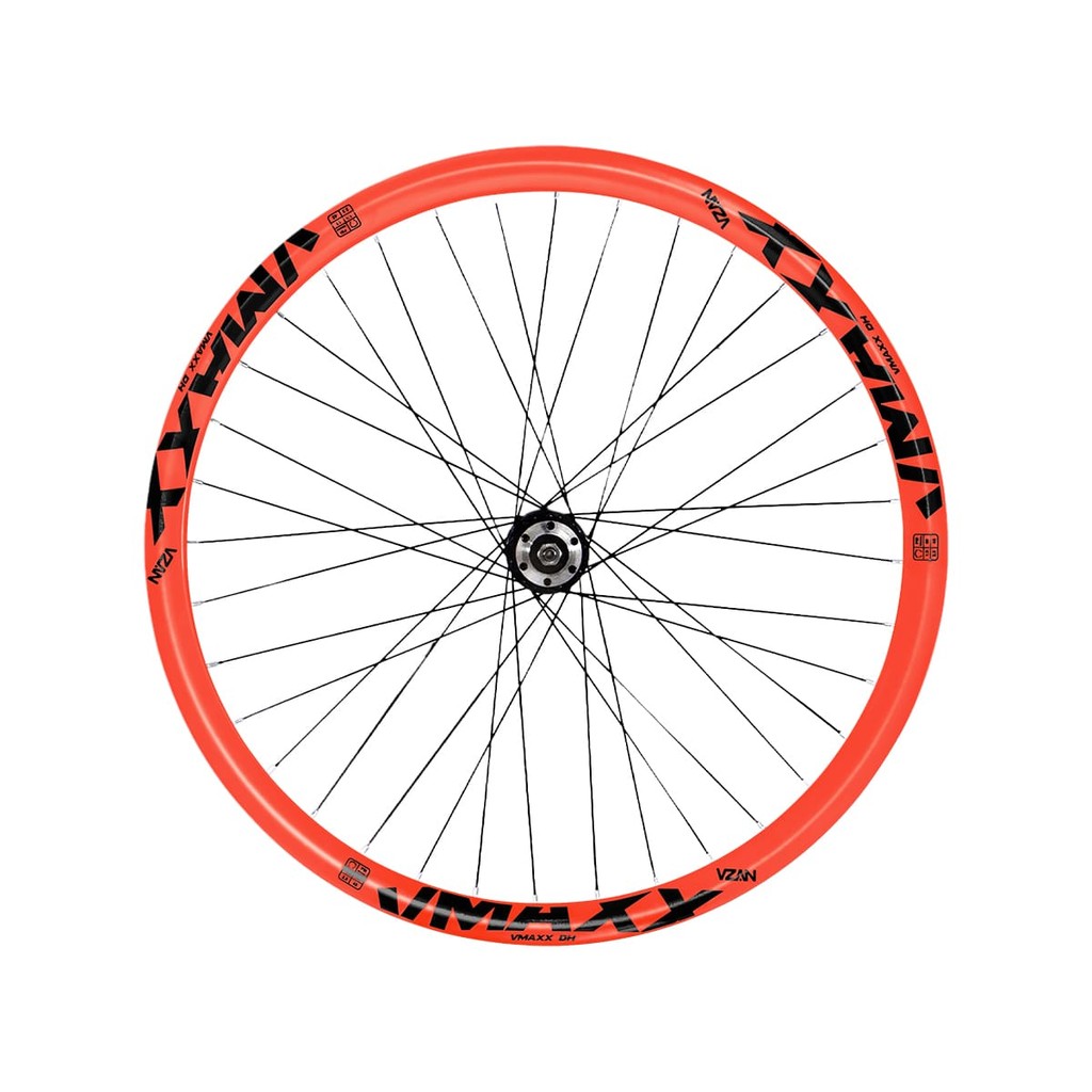 Roda Dianteira Aro 26 Vzan Vmaxx Neon Para Freio a Disco Cubo Rosca Cor:Laranja Neon