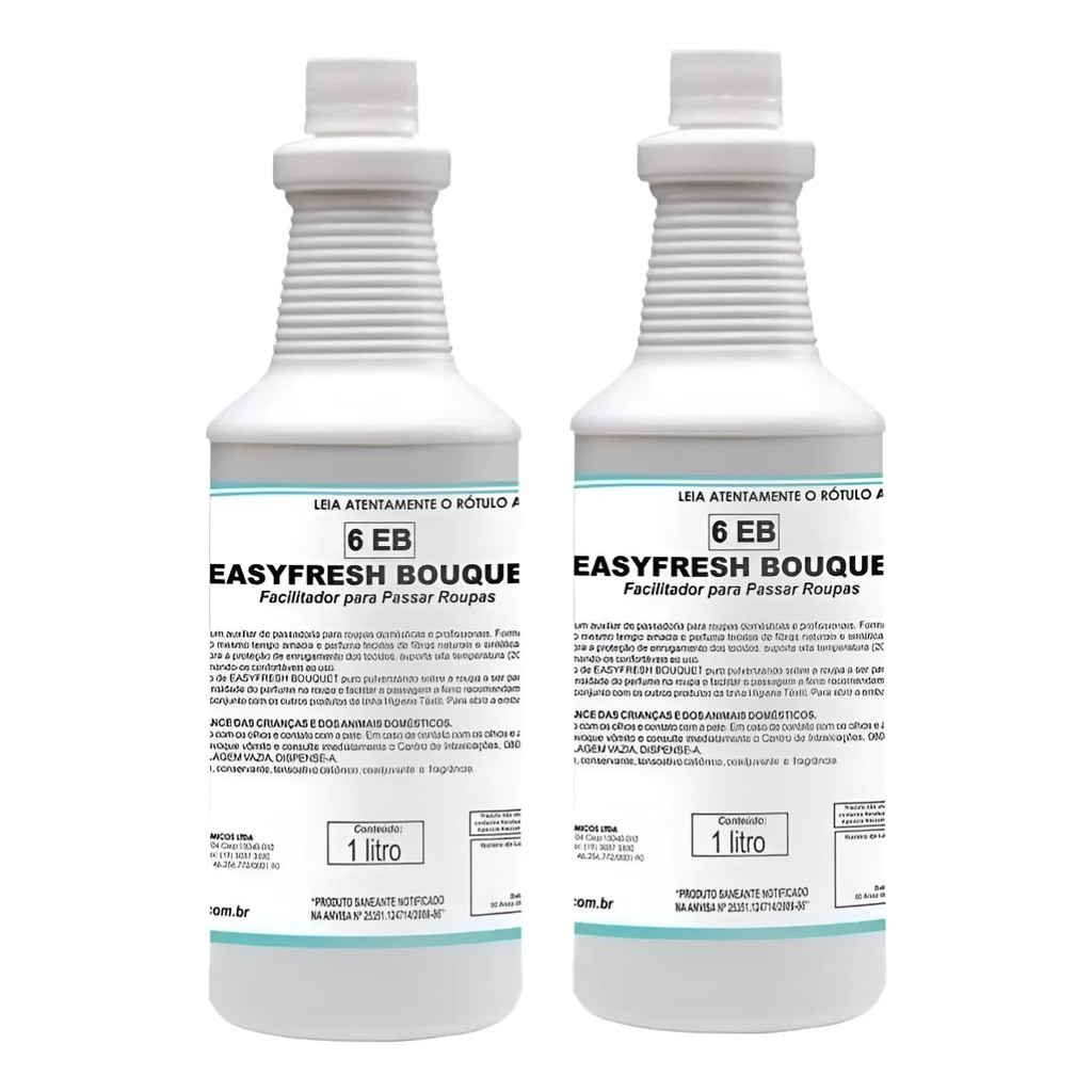 Kit com 2 Easyfresh Bouquet 1L – Facilitador de Passadoria Profissional Concentrado, Perfuma, Amacia e Facilita o Passar