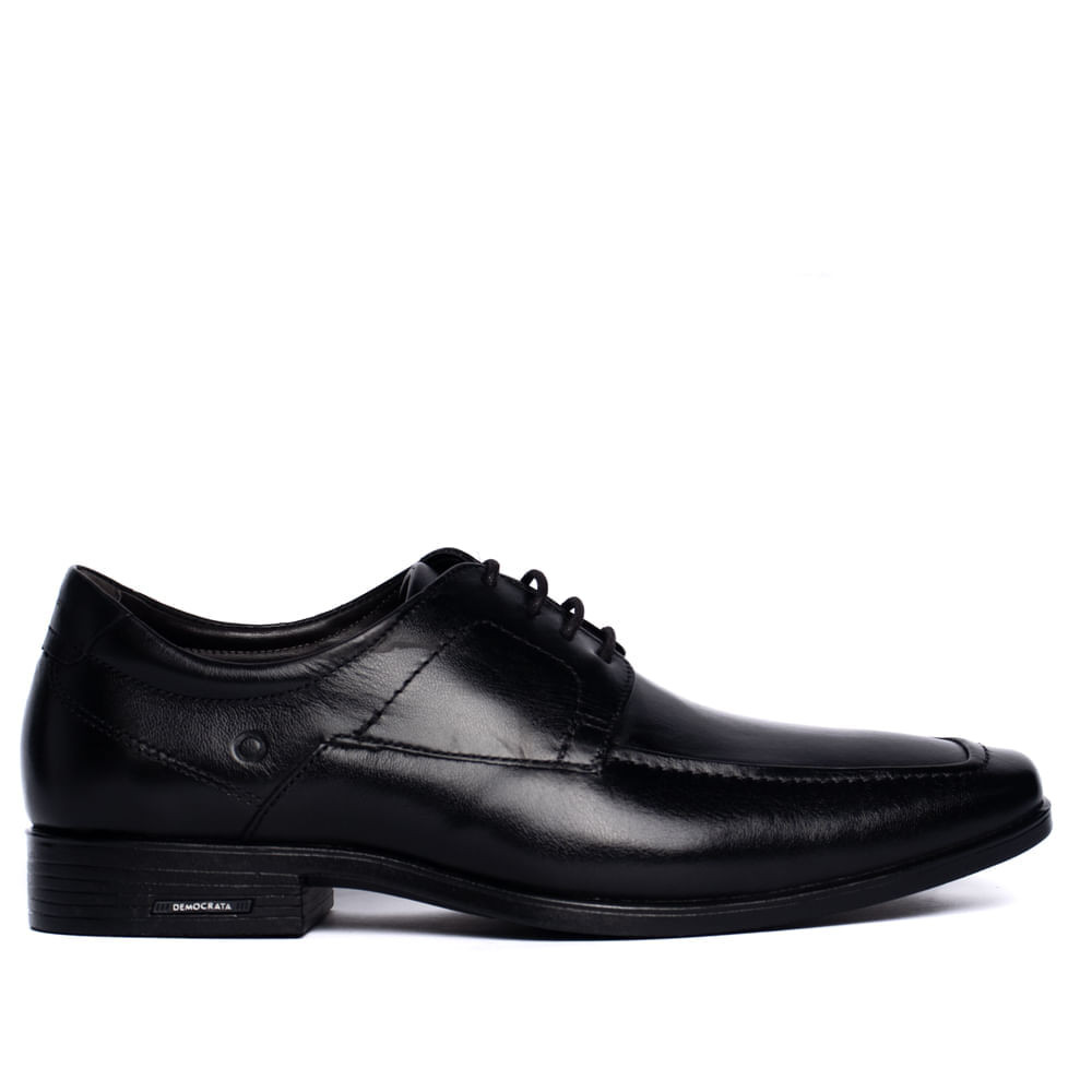 Sapato Masculino Democrata Social Metropolitan Pointer Couro Preto