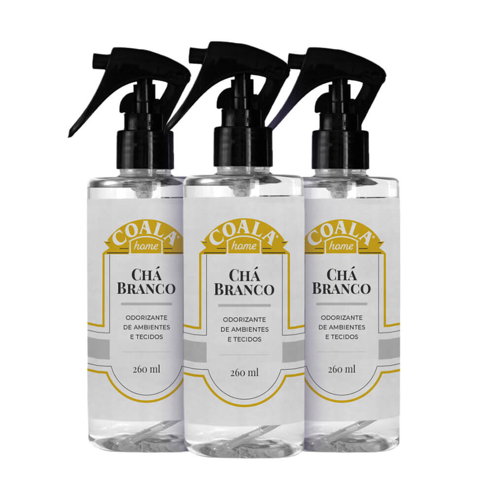 Kit 3 Odorizantes de Ambientes e Tecidos Chá Branco em Oferta na Shopee
