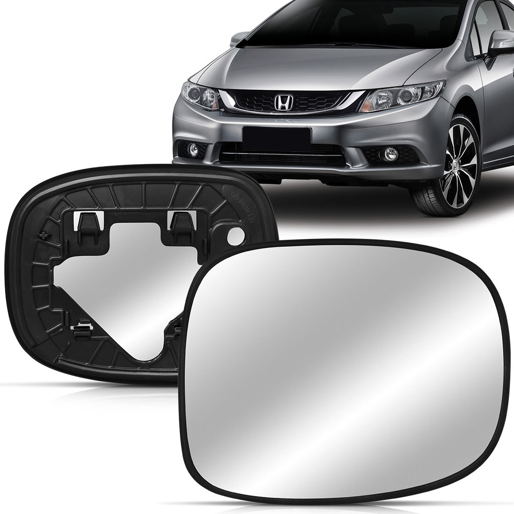 Lente Espelho Retrovisor Com Placa Civic 2012 2013 2014 2015 2016