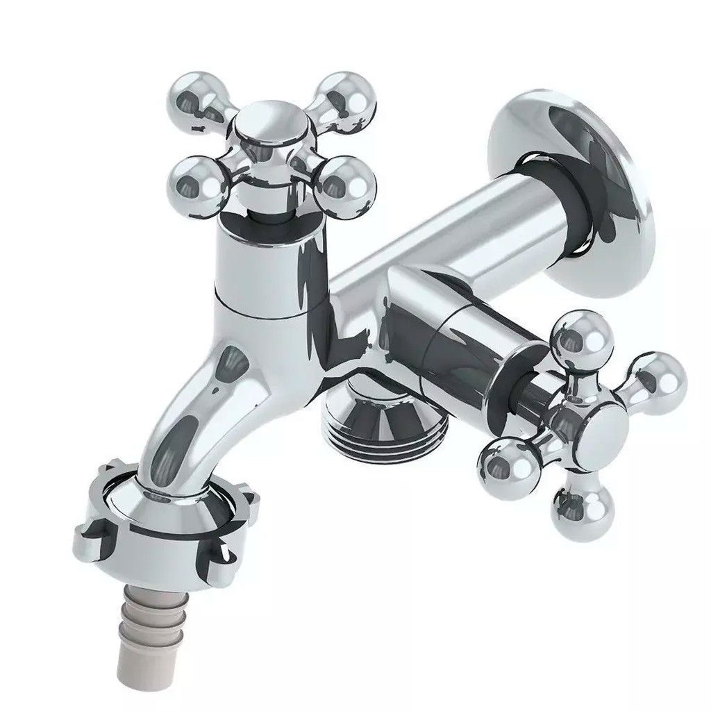 Torneira Cromada Metal Parede 1428 C33 1/4 Volta Para Tanque Lavadora Máquina De Lavar Daviti em Oferta na Shopee