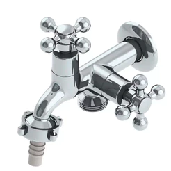 Torneira Cromada Metal Parede 1428 C33 1/4 Volta Para Tanque Lavadora Máquina De Lavar Daviti