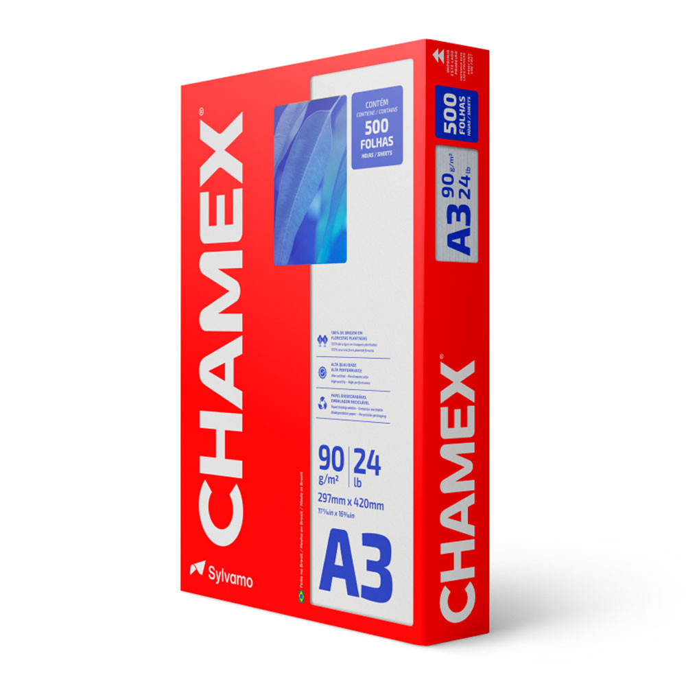 Papel sulfite A3 90g 297x420 com 500 folhas Chamex