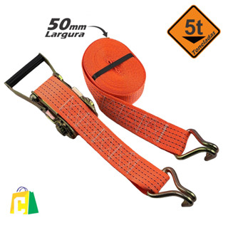 Cinta de Amarração para Cargas 5 Ton 9m Reforçada com Gancho J de Aço em Oferta na Shopee