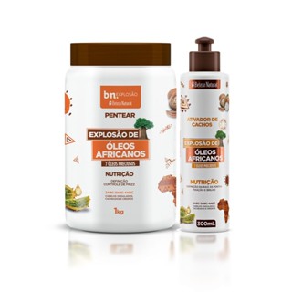 Creme de Pentear Óleos Africanos 1Kg + Ativador de Cachos Óleos Africanos 300ml em Oferta na Shopee