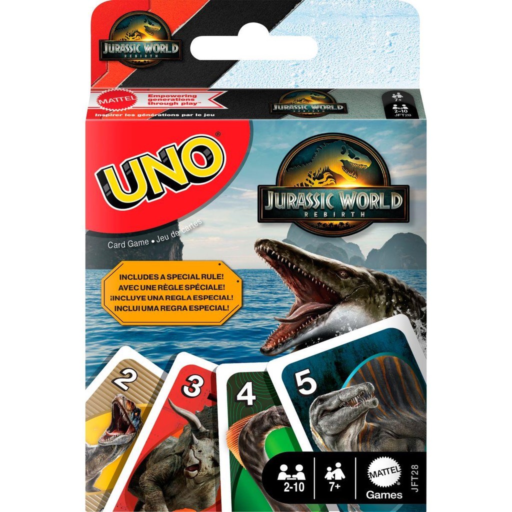 Jogo de Cartas Uno Jurassic World Original Mattel 112 cartas