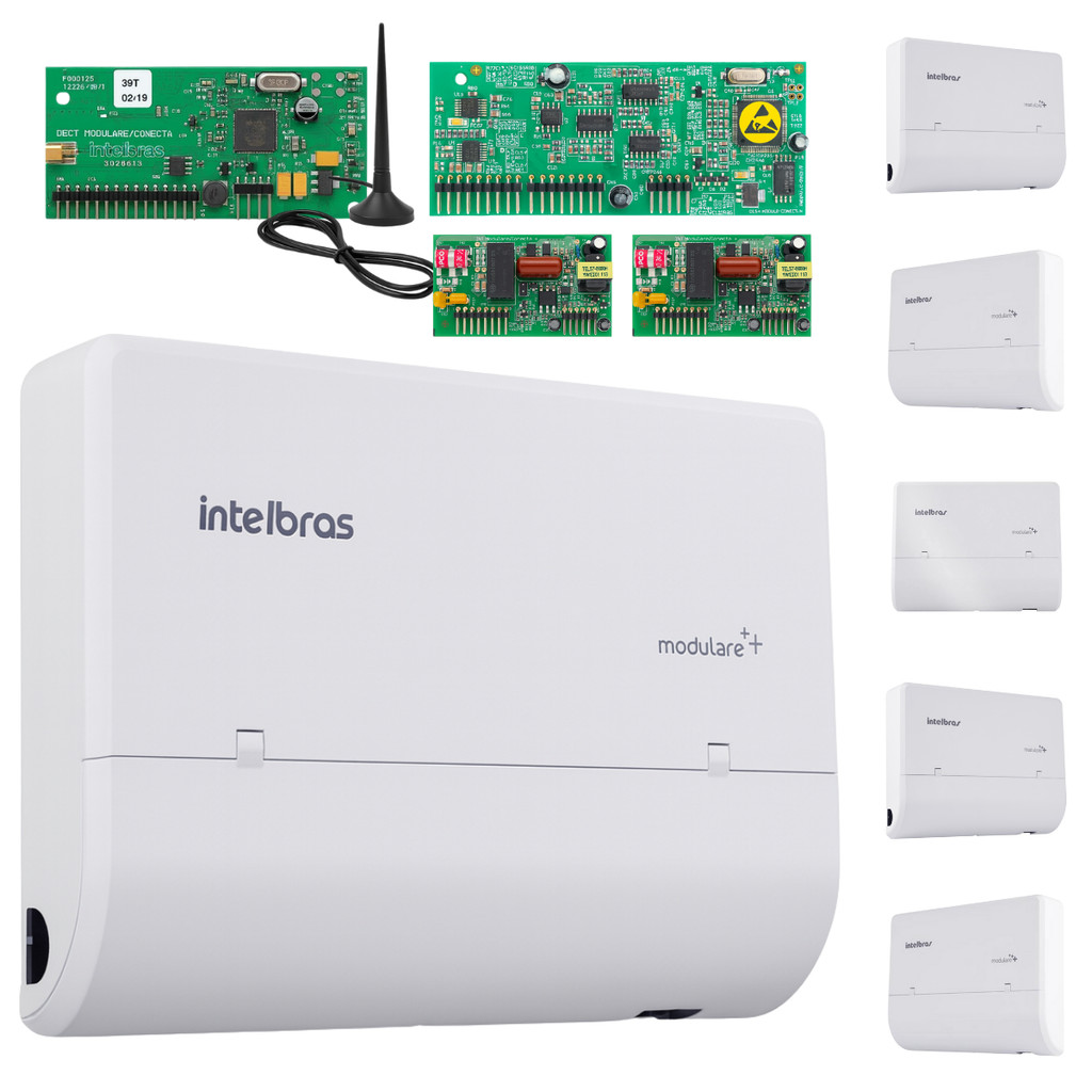 Intelbras PABX Central Telefônica Modulare Mais 4x4 Equipada com Placa DECT e Placa DISA Inclusas