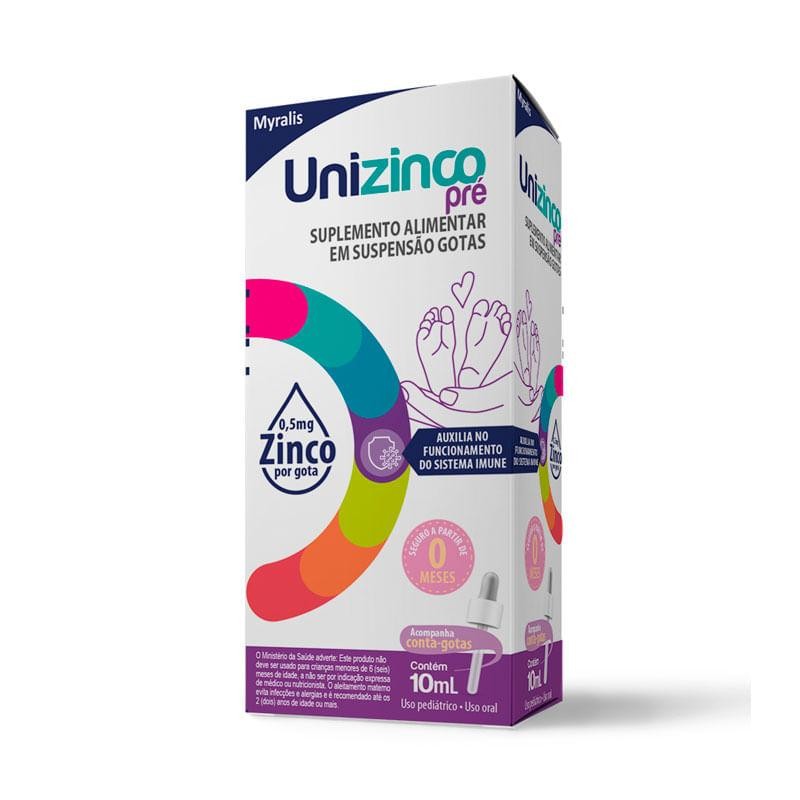 Suplemento Alimentar Unizinco Pré Suspensão Gotas 10ml + Conta Gotas em Oferta na Shopee