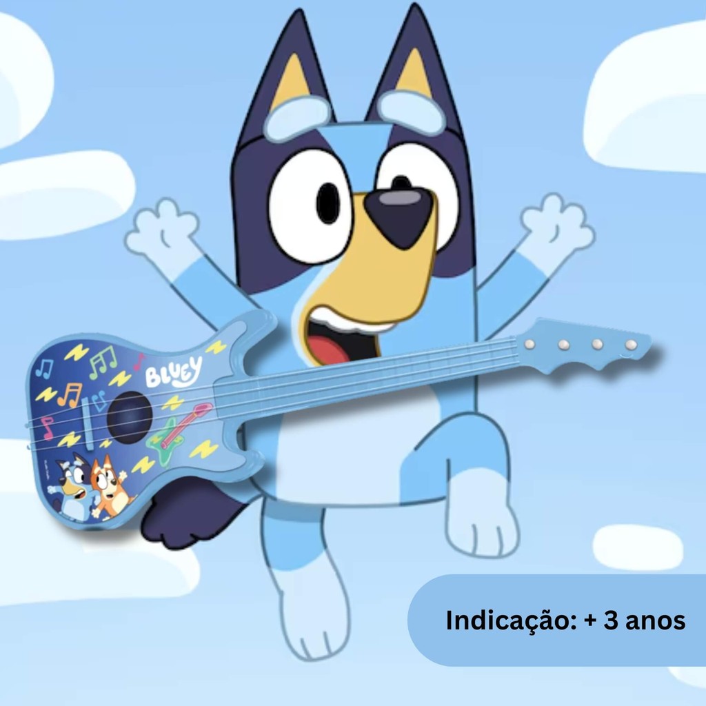 Brinquedo Guitarra Bluey Infantil +3 anos - Brinquedo Musical Educativo Não Eletrônico Elka - 1312 — imagem 2 de 2