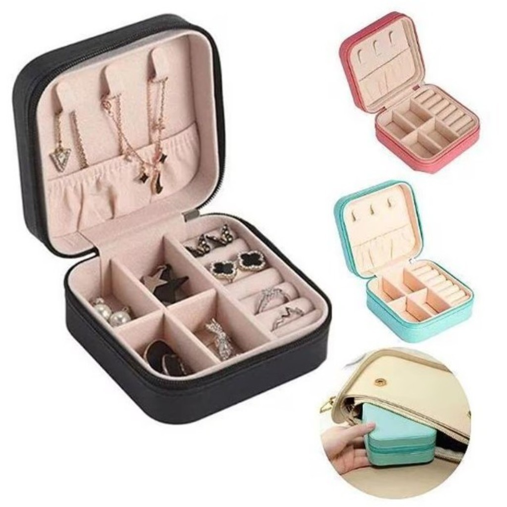 KIT1/2/3/4 PCS Porta Joia De Bolsa Para Viagem caixa de armazenamento bolsa anel colar Bom Presente