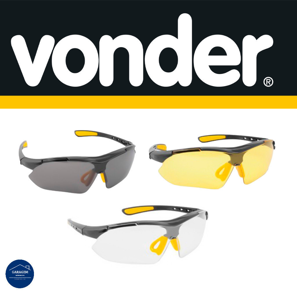 Kit 1 ou 2 Oculos De Segurança  Epi Vonder Anti Risco Modelo Boxer Proteção
