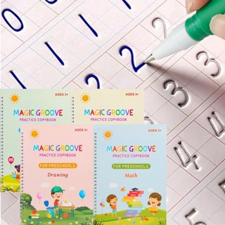 Kit 4 Livros Mágicos Infantil Reutilizáveis – Caligrafia, Escrita e Aprender Brincando em Oferta na Shopee