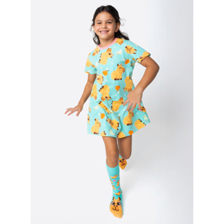 Camisola Camiseta Menina Infantil Manga Curta Algodão Menina Capivara Vibes Puket em Oferta na Shopee