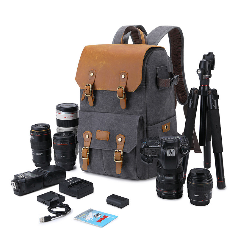 SLR Mochila Câmera Bolsa À Prova D 'Água Anti-roubo Grande Capacidade Lona Drone Bolsa Ao Ar Livre Mochila Câmera Mochil
