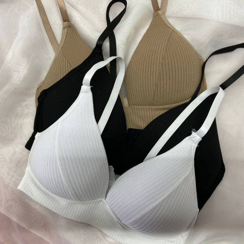 Kit 3 Sutiã de Microfibra Sem Aro Bojo Soft CANELADO Confort em Oferta na Shopee