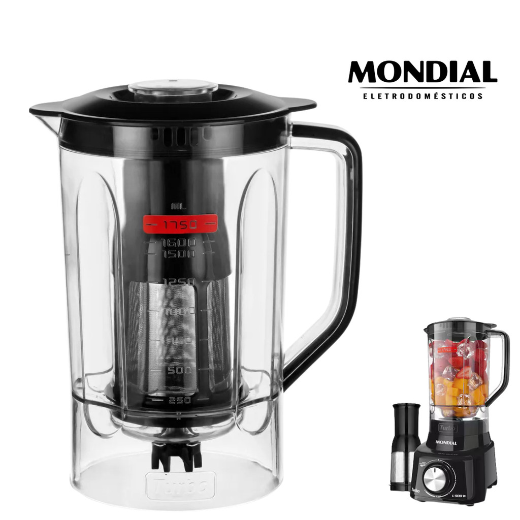 Copo para Liquidificador Mondial L-900 Preto 1,750l Original