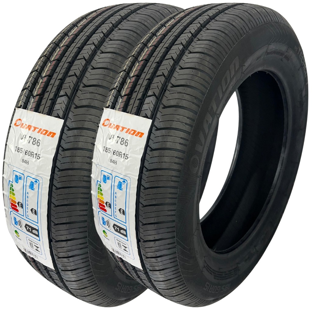 Kit 2 Pneus 185/60R15 Ovation VI-786 Prisma Voyage Versa Logan Siena Fiesta C3 Aro 15
