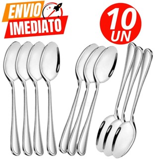 Kit Com 10 Colheres de Inox Polido Premium Colher Alta qualidade Promoção casa Cozinha Buffet Restaurante em Oferta na Shopee