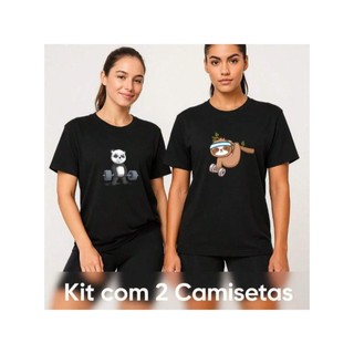 Kit 2 Camisetas Femininas de Academia Treino Caimento Largo 100% Algodão