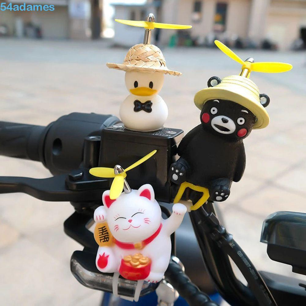 ADAMES Bicicleta Pato Gato Urso Motocicleta Bambu Libélula Luz Vento Quebrado Capacete Chifre Doraemon Brinquedo