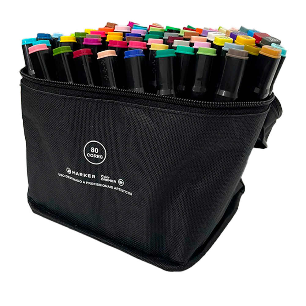 Marcador Art Ponta Dupla 80 Cores Jandaia - 1 Estojo
