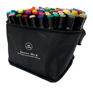 Marcador Art Ponta Dupla 80 Cores Jandaia - 1 Estojo em Oferta na Shopee