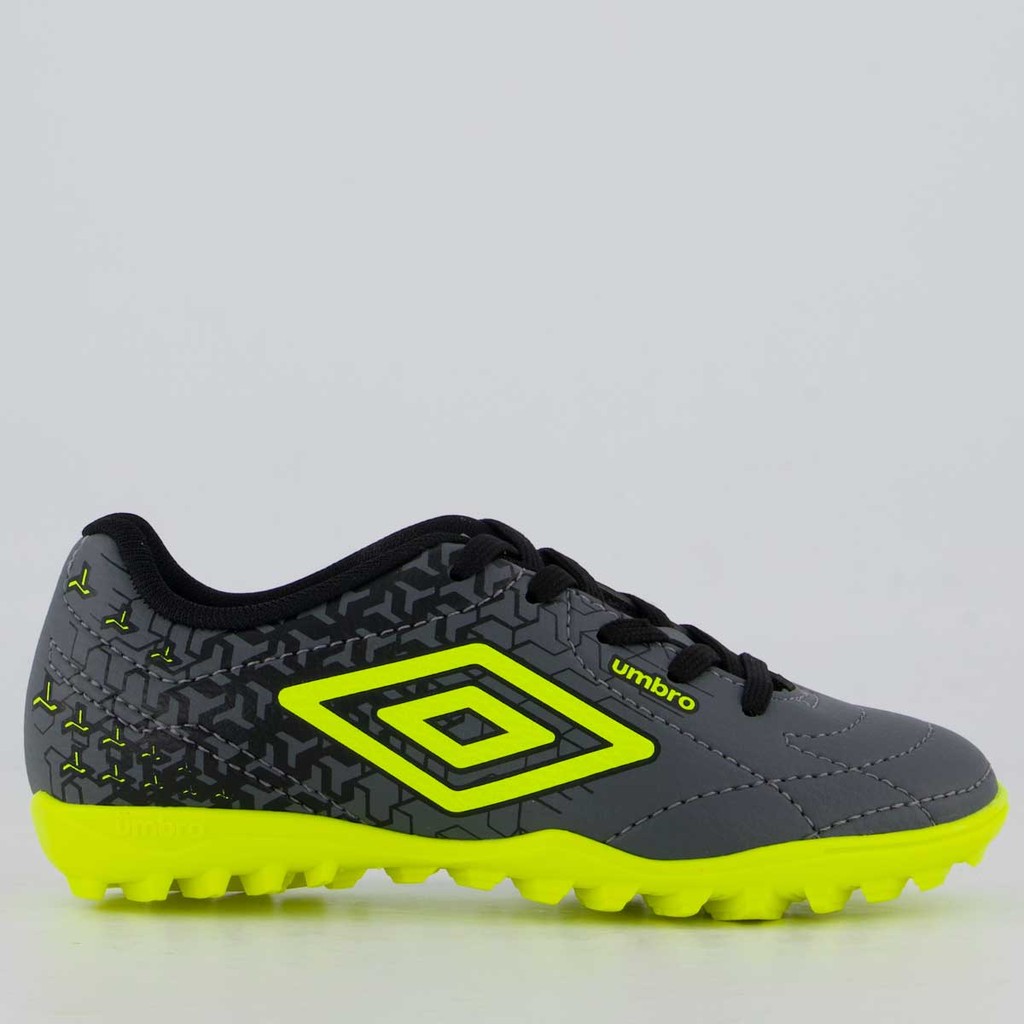 Chuteira Umbro Class Neo Society Juvenil Cinza e Verde em Oferta na Shopee
