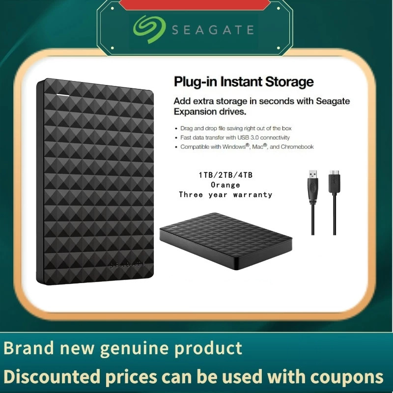 🔥🔥 Seagate HD Externo 1TB/2TB/4TB/ Disco Rígido Externo HD 4TB USB 3.0 Estendido