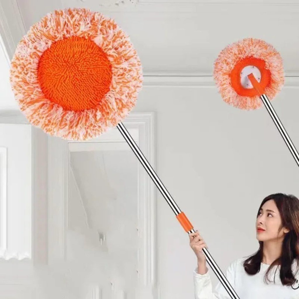 Mop multifuncional giratório de girassol para limpeza de tetos e uso doméstico, mop preguiçoso. em Oferta na Shopee