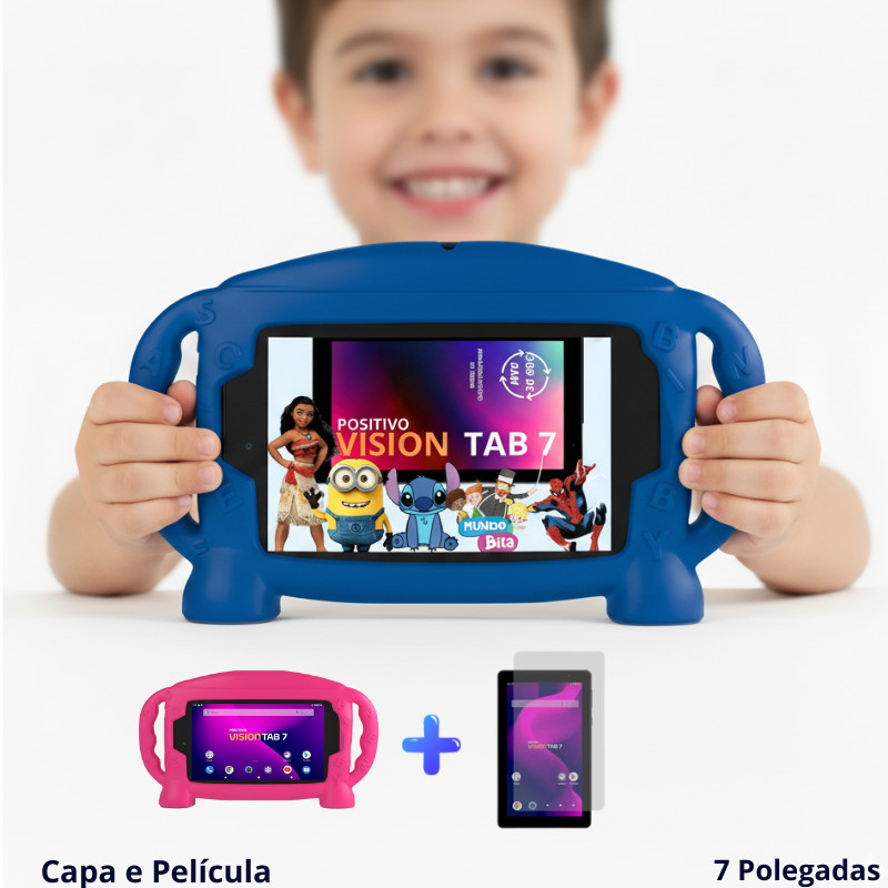 Capa Infantil com Alça para Tablet Positivo Vision Tab 7 – Silicone Resistente