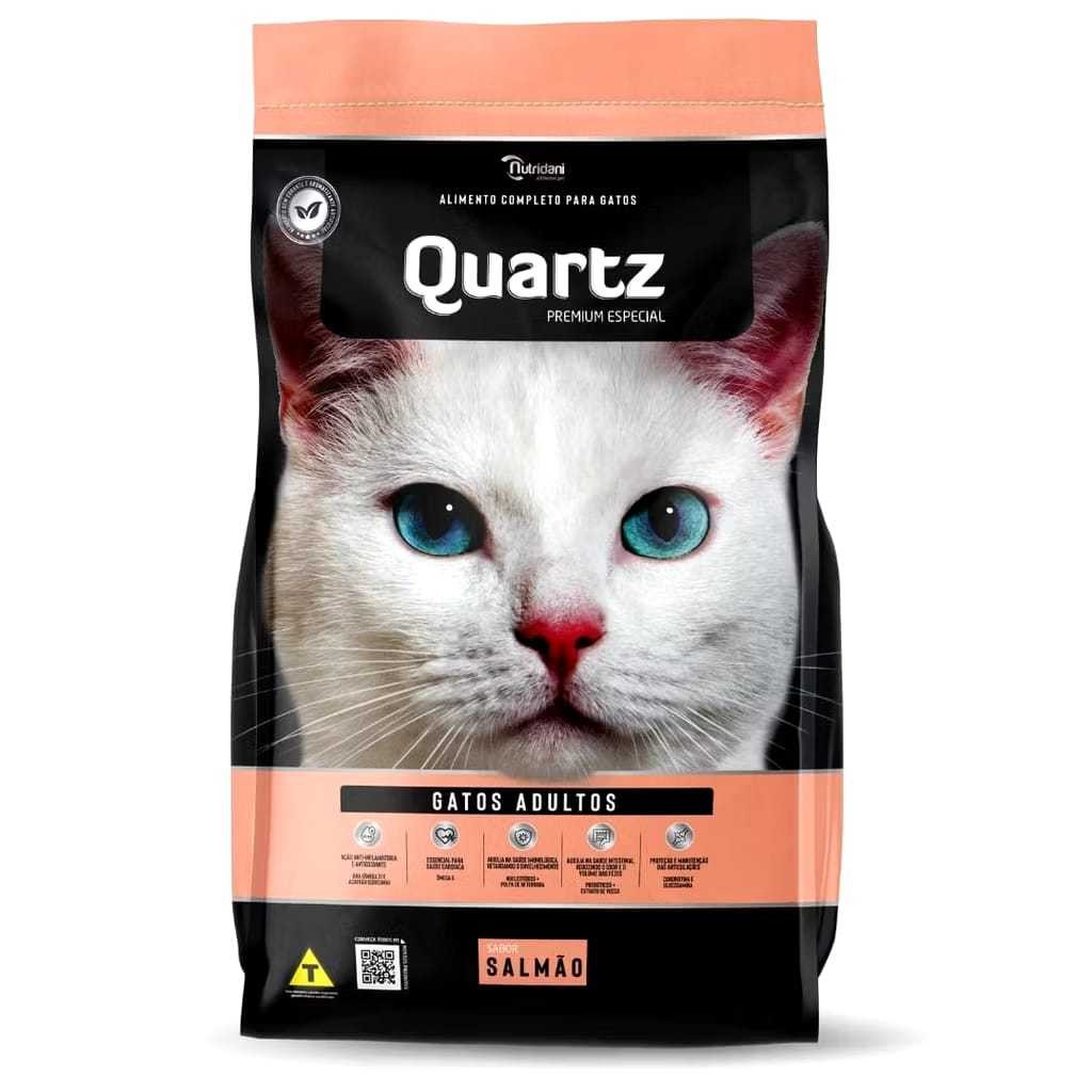 RAÇÃO GATOS ADULTOS QUARTZ GATOS SALMÃO E FRANGO 10,1KG