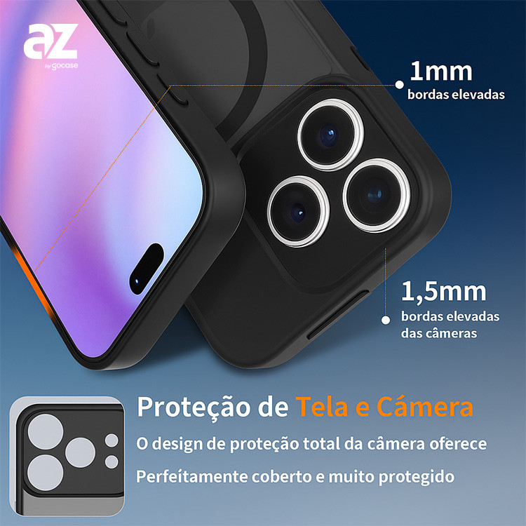 Capa Anti Impacto AZ Touch Mag Plus para iPhone 17 Pro - detalhe