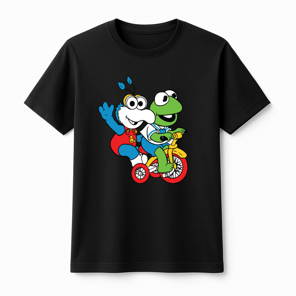 Camiseta Estampada Personagens Divertidos Triciclo Vintage Adulto e Infantil Unissex