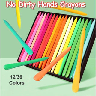 Giz De Cera Plástico Triangular Lápis 6/12/24/36 Conjuntos Macio, Durável E Lavável,Lavável E Não Tóxico Antiaderente em Oferta na Shopee