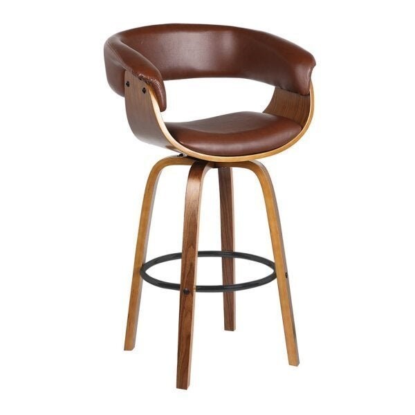 Banqueta para Cozinha Betim Base Madeira Marrom Marrom